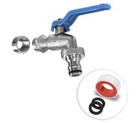 YourCasa 1/2 inch and 3/4 inch brass garden tap with hose connection and sealing strip, frost-proof outdoor ball valve, water tank drain valve
