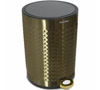 YourCasa® Bathroom Bin 5 L Stainless Steel [Pyramid Effect] for Bathroom and Living Area - Cosmetic Bin with Lid and Soft Close - Bathroom Rubbish Bin Small Waste Bin Bathroom (Gold)