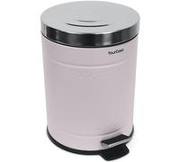 YourCasa® Bathroom Bin 5 L Stainless Steel [Retro Design] for Bathroom and Living Area - Cosmetic Bin with Lid and Soft Close - Bathroom Rubbish Bin Small Waste Bin Bathroom (Pink)