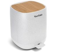 YourCasa Bathroom Bin [5L] - 30% Less Plastic - Bathroom Bin - Cosmetic Bin Bathroom Small - Bathroom Bin with Lid and Soft Close - Waste Bin Toilet - Removable Inner Bucket (White)
