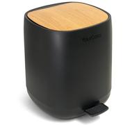 YourCasa® Bathroom Bin - 5L - Black - Square - Soft Close - Non-Slip - Made of Plastic (with Wheat Straw) - Ideal for Bathroom Waste Disposal