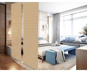 YourCasa Hanging Room Divider - Translucent Screen 120 x 240 cm - Eyecatcher and Decoration for Privacy Protection - Multifunctional (Beige)