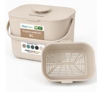 YourCasa Kitchen food waste bin caddy with ergonomic handle - countertop smal...