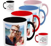 Yourdesign Coloured inner and handle personalised mug, available in black, pink red and blue. Printed With Your Photo’s Logo and Text. Same Day Dispatch if before 2:00 Packaging. Great Birthday Gift