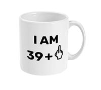 Yourdesign I am 39 + Middle Finger Mug - Funny 40th Birthday Mug for Man or Women as a Birthday for a Joke Present