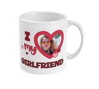 Yourdesign Personalised I Heart My Girlfriend Mug - Your Photo in The Heart - Funny Gift for Him or Her, Birthday Christmas Husband 10oz Ceramic