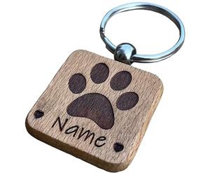 Yourdesign Personalised Paw Print Keyring - Love for your Dog or Cat - Memorial Keepsake - Customise with Name - Pet Loss keychain