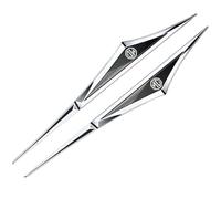 Yourdou 2pcs Car Side Blade Badge for MG HS 2024 2025, Car Logo Sticker 3D Metal Trim Sticker Replacement Car Decorative Emblem Badge Decal Sticker,Black
