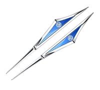 Yourdou 2pcs Car Side Blade Badge for MG HS 2024 2025, Car Logo Sticker 3D Metal Trim Sticker Replacement Car Decorative Emblem Badge Decal Sticker,Blue