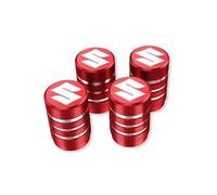 Yourdou Car Tyre Valve Caps for Suzuki Swift 2023, Dust Cap Tire Valve Stem Caps with O Seal Ring Leakproof Corrosion Resistant Metal Stem Dust Covers Accessories,Red-4PCS