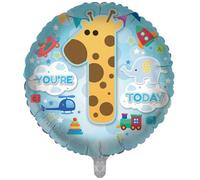 You're 1 Today Giraffe Double Sided 18-Inch Foil Balloon