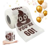 You're 60 Printed Toilet Paper Prank Gift, 60th Birthday Decor & Novelty Toilet Paper Rolls for Bathroom Party Decorations