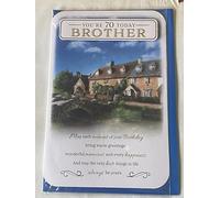You're 70 Today Brother Birthday Card Age 70 70th Seventy Seventieth Houses/Bridge/Water Scene 3D/Foil Detail(PRELUDE46726)