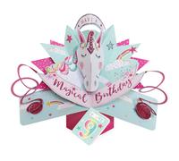You're 9 Magical Unicorn 9th Birthday Pop Up Greeting Card 3D Pop-Up Cards POP207MC09