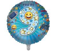 You're 9 Today Boys Blue Gaming Stars Double Sided 18-Inch Foil Balloon