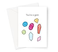 You're a Gem Wedding Anniversary Greeting Card | Illustrated Wedding Anniversary Card for Husband Or Wife