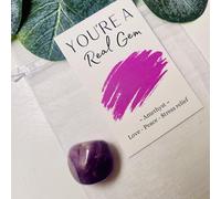You're A Real Gem Amethyst Crystal | Makes a Thoughtful Gift for Any Crystal Lover | Amethyst Crystal Hand Selected to Bring Love, Peace and Ease Stress | Give The Gift of Healing
