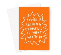 You're A Shining Example of What Not to Do Greeting Card | Sympathy Card for Friends, Boyfriend, Girlfriend, Banter, You Idiot Card