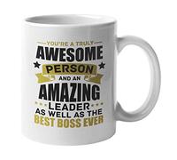 You're A Truly Awesome Person and an Amazing Leader As Well As The Best Boss Ever. Inspiration Coffee & Tea Gift Mug for Leaders, Director, Exec, Managers, Pastors, Employees, Women and Men (11oz)