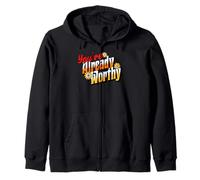 You're Already Worthy Groovy Positive Affirmation Zip Hoodie