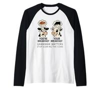 You're Breakfast Your Breakfast Grammar Matters Cow Humor Raglan Baseball Tee