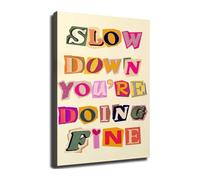 Youre Doing Fine Poster Motivational Affirmation Quote Canvas Wall-Art for Home Study(Framed,12x18inch(30x45cm))