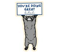 You're Doing Great Funny Morale Patch 3 Inches Racoon Motivation, Mental Health, Sarcastic, Embroidered Patches for Backpack Vest Dog Harness Tactical Military Gifts for Friend Coworker Dad