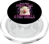 You're either a smart fella or fart smella Funny Cat Meme PopSockets PopGrip for MagSafe