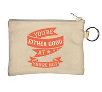 You're Either Good at Boxing, or You're not Key Chain Coin Purse Beige