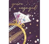 You're Engaged Card, Engagement Ring & Gold Foil Design, UK Made