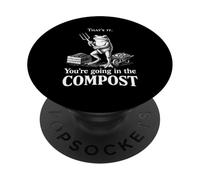 You're Going In The Compost Cool Frog Humor Vintage Pun PopSockets Adhesive PopGrip