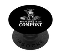 You're Going In The Compost Funny Frog Humor Vintage PopSockets Adhesive PopGrip