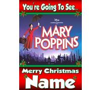 You're going to see Mary Poppins The Musical - Personalised Xmas Card - thick, glossy, unique card for gifting tickets !