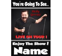 You're going to see Ricky Gervais Live On Tour ! - Personalised Surprise Tickets Card ! Ideal To Gift Surprise Tickets For The Show !