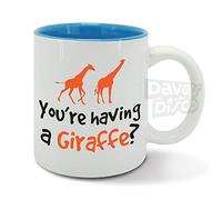 You're Having a Giraffe,are You Having a Laugh, African Animal, Orange Graphic, Funny Gift idea, Blue Inside, Ceramic Mug, Cup