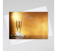 You're Invited Party Invitations with Envelopes for a birthday, anniversary, leaving, retirement, engagement, Christmas party: Gold Champagne You're Invited Party Invites (Pack of 50 with Envelopes)