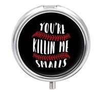 You're Killing Me Smalls Baseball Round Pill Box Organiser 3 Compartment Portable Medicine Case