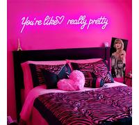 You're Like Really Pretty Neon Light Signs for Home Decor 82CM Large, 32Inches Pink Neon You Are Like Really Pretty LED Signs Brightness Adjustable for Wall Decor, Girls' Gift Ideas, Bedroom