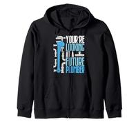You're Looking Future Plumber Father Men Boys Plumbing Zip Hoodie