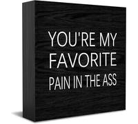 You'Re My Favorite Pain In The Ass New Home Decor Rustic Gift Ideas Wood Sign Desk Shelf Farmhouse Room Decorations 5 × 5 Inch