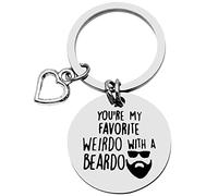 You're my Favorite Weirdo with a Beardo Keychain Funny Valentine's Day Gifts Keyring for Boyfriend Husband Bridegroom Fiancé Father's Day Keyring Anniversary Birthday Christmas Gifts for Men Jewelry,