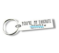 You're my favourite a**hole keyring, cute anniversary valentines gift | Keyring for boyfriend, girlfriend, wife, husband, friend or other loved one | keychain key rings