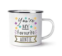 You're My Favourite Auntie Stars Retro Enamel Mug Cup
