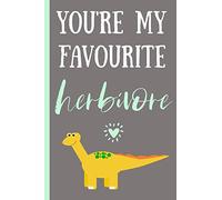 You're My favourite Herbivore: Vegan Novelty, Blank Lined notebook, Perfect for a Valentines gift or any special occasion(more useful than a card!) Dinosaur,Grey.