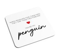 You're My Penguin Coaster - Valentine's Day Anniversary Romance Love Devotion Couple Girlfriend Boyfriend Partner Kitchenware Home Decor Gifts Presents (White Prime)