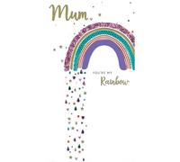 You're My Rainbow Mum, You Shine! Mother's Day Hand-Finished Greeting Card MCF104