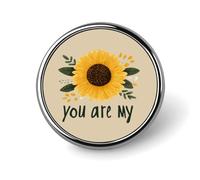 You're My Sunflower Round Badge Pin Metal Memorial Brooch Button Lapel Pins for Backpack Wedding