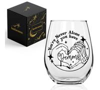 You're Never Alone Demons Skeleton Stemless Wine Glass 15oz Gothic Gift