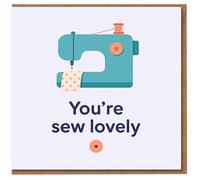 You're Sew Lovely Sewing Machine Pun Card - Cute Love & Anniversary Card for Partner, Seamstress or Crafter