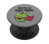 You're So Cape-Apple Cute Apple Pun Design PopSockets Adhesive PopGrip